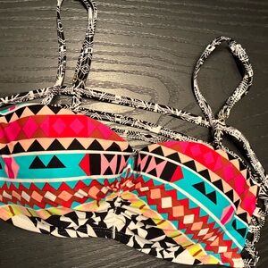 Xhilaration Multicolor Geometric Bikini Top